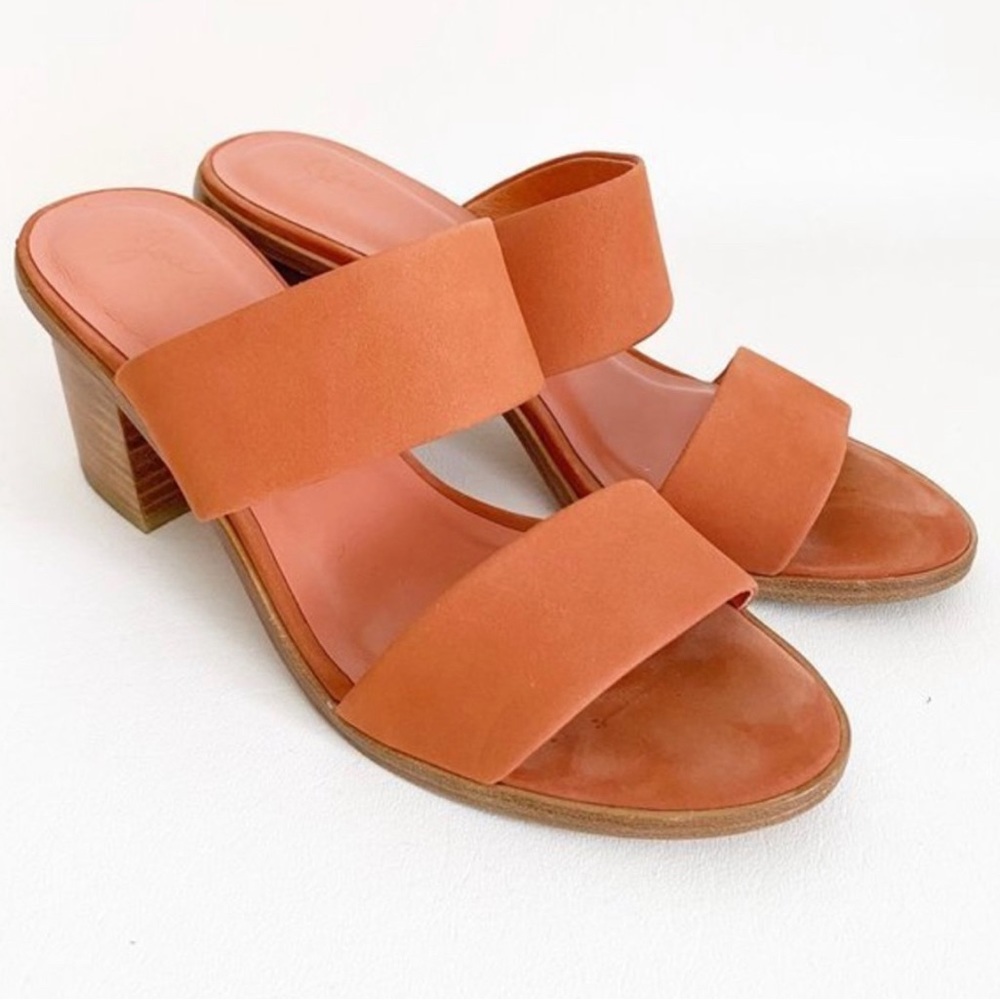Joie Pink Persimmon “Maha” Double Strap Slip On Slide Heeled Sandals Size 38